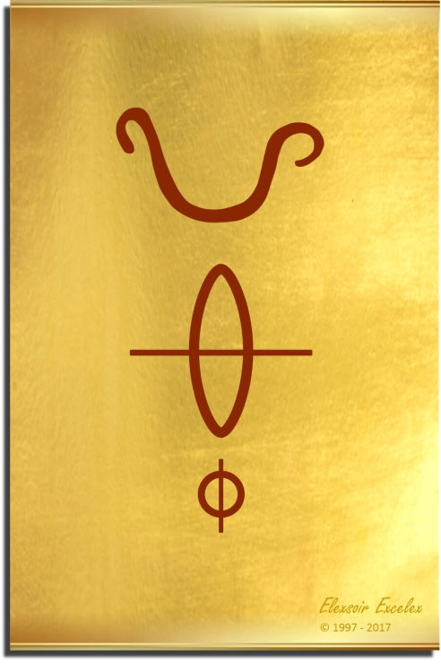 Brass Plate No. 34 of 44 - Book of Symbols - Copyright 1997-2019 Elexsoir Excelex Thou Art